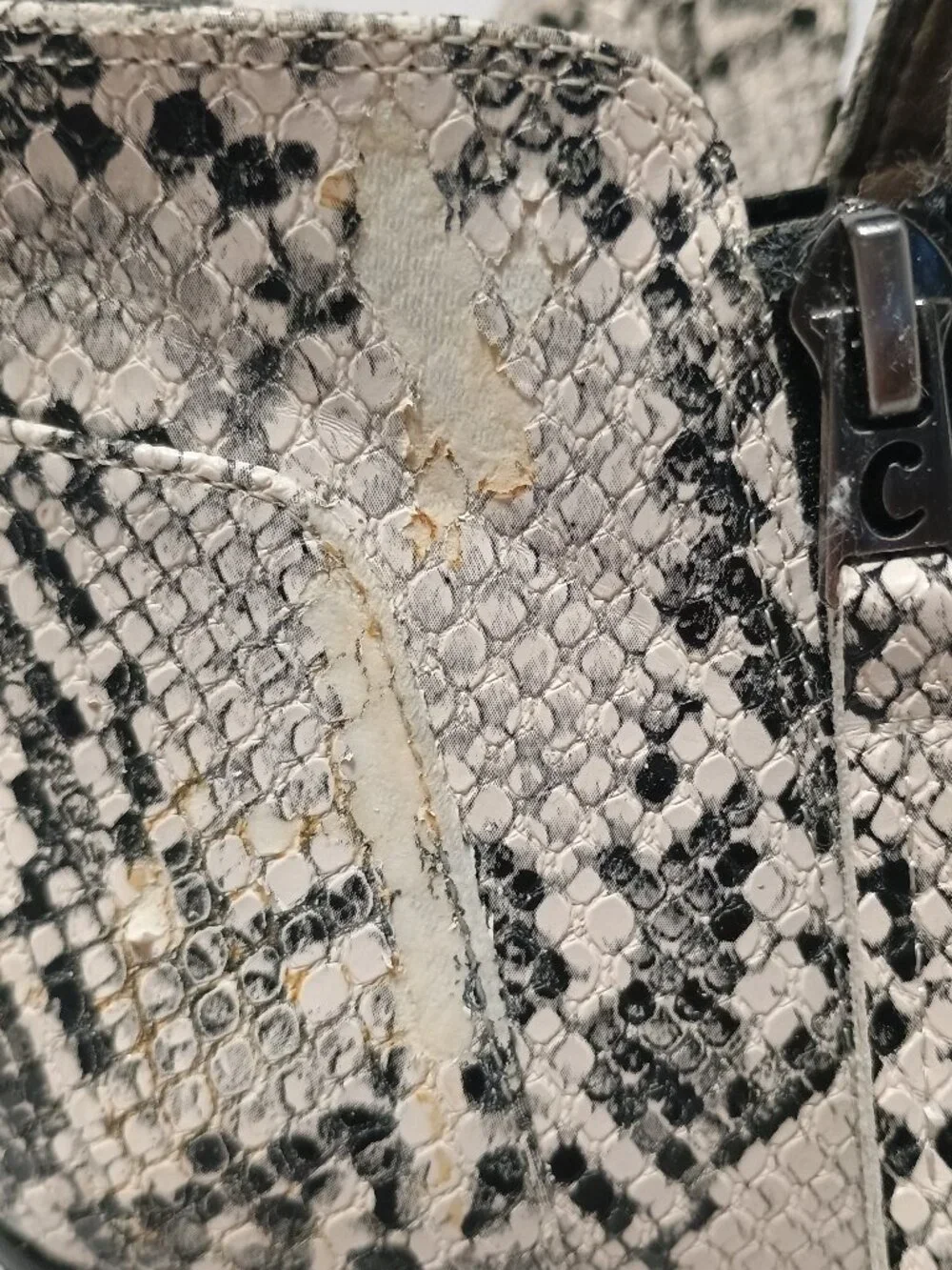 Circus by Sam Edelman Snake Print Western Ankle Booties Side Zip Block Heel - Picture 10 of 10